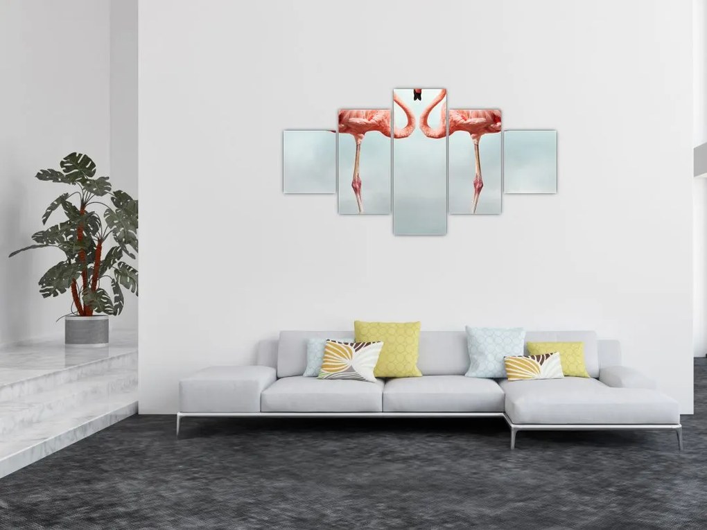 Obraz dwóch flamingów (125x70 cm)