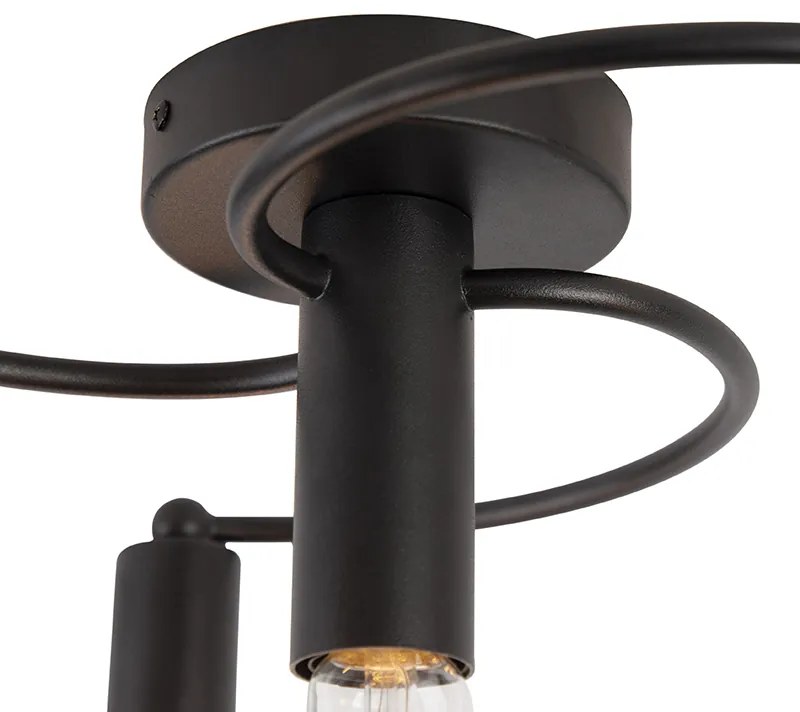 Inteligentna lampa sufitowa czarna w komplecie z 4 żarówkami Wi-Fi G95 - Facil Nowoczesny Oswietlenie wewnetrzne