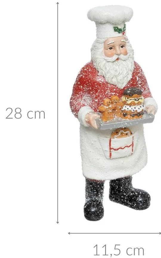 Figurka Mikołaj z tacą i ciasteczkami, 28 cm