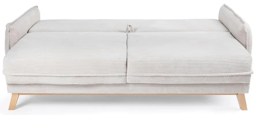 Beżowa sztruksowa rozkładana sofa 218 cm Tori – Bonami Selection
