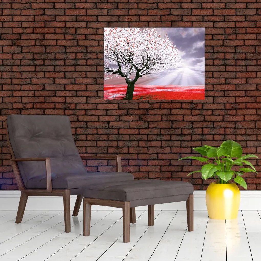 Czerwony obraz drzewa (70x50 cm)
