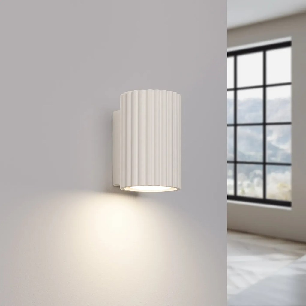Kinkiet KARBON 10 beżowy ryflowany SOLLUX  LIGHTING