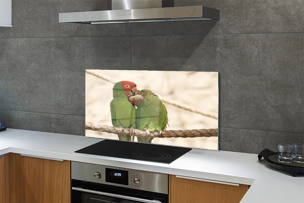 Panel szklany do Kuchni Stado Zielonych Papug