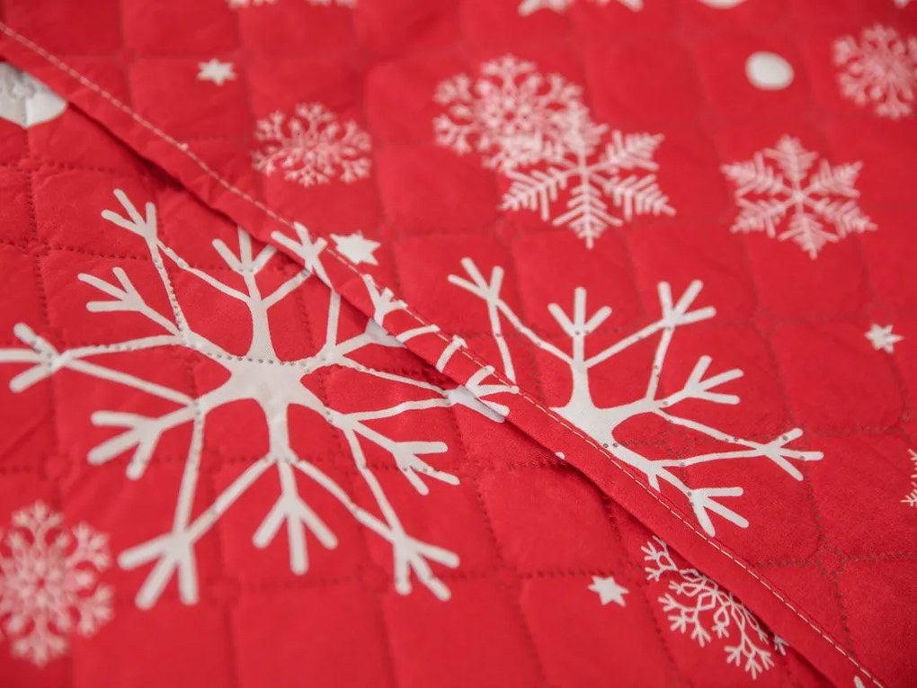 Narzuta na łóżko SNOWFALL, czerwona Rozmiar: 170 x 210 cm