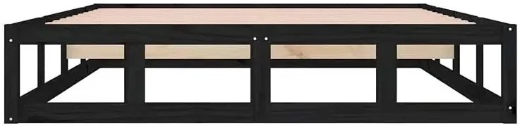 Podwójne drewniane czarne łóżko 160x200 C2-B34