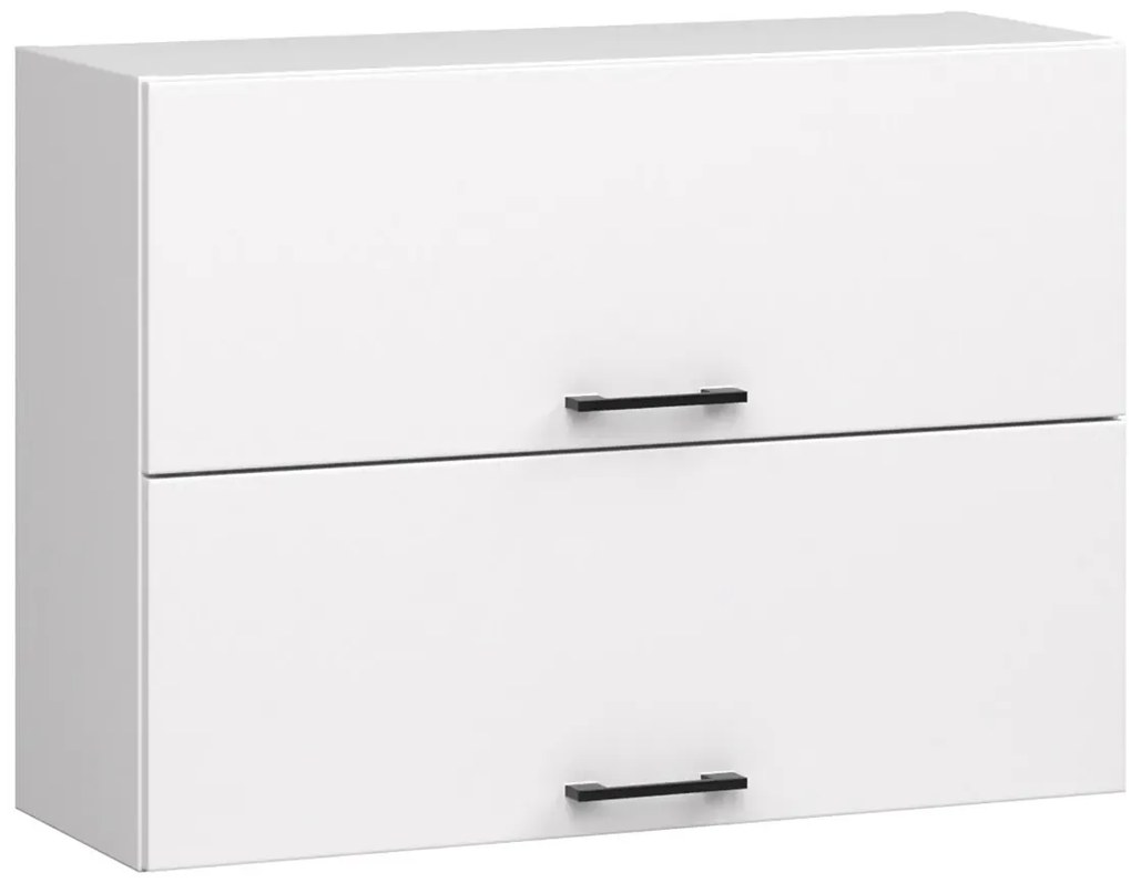 Biała górna szafka kuchenna z podwójnym frontem 80 cm - Vivienne 3X