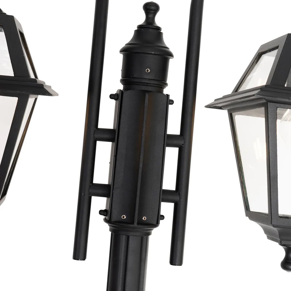 Klasyczna lampa zewnętrzna czarna 235 cm 2-światła IP44 - Berta