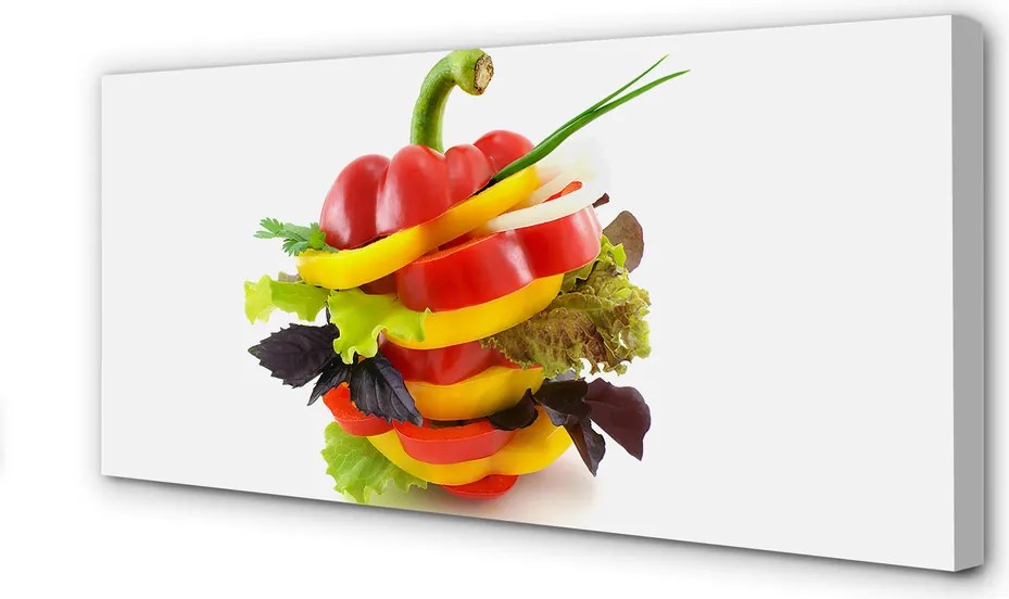 Zdjęcie na płótnie Kompozycja Papryki i Sałaty