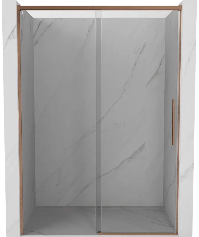 Mexen Rox drzwi prysznicowe rozsuwane 140 cm, transparent, miedź szczotkowana - 8C2-140-000-65-00