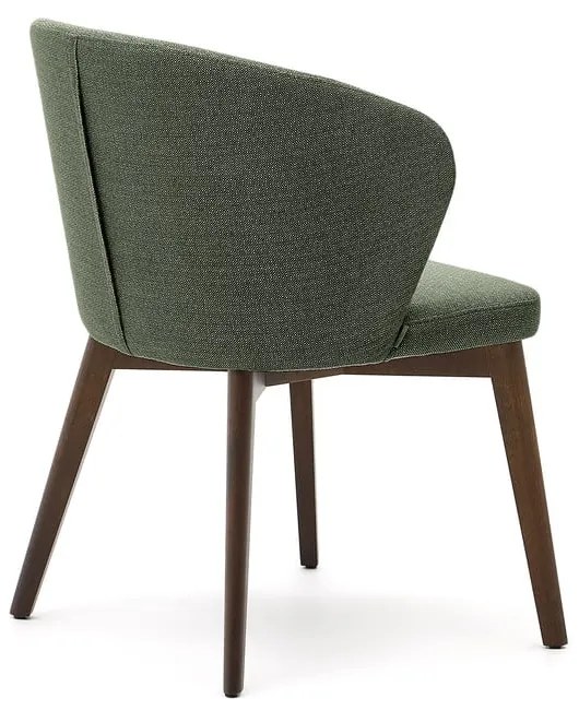 Ciemnozielony tapicerowany fotel jadalniany Darice – Kave Home