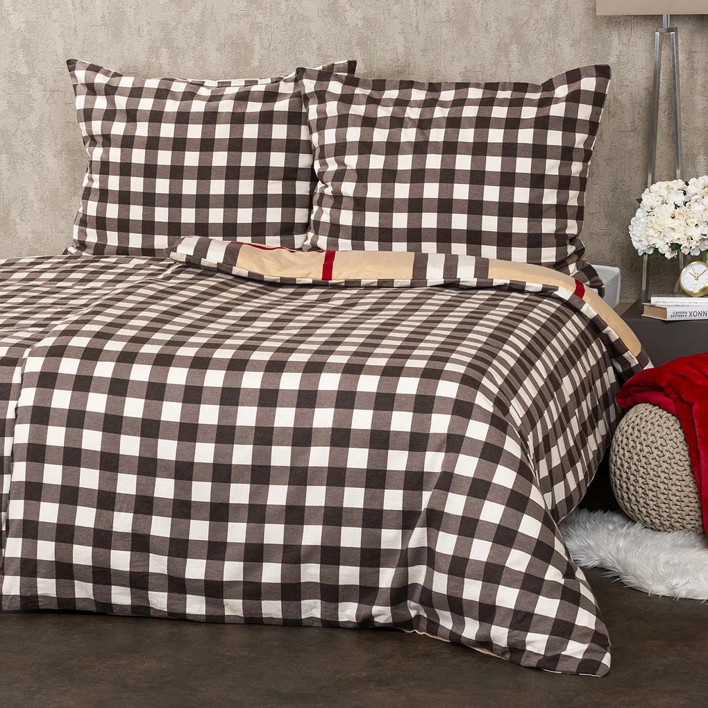 4Home Pościel flanelowa Kostka, 160 x 200 cm, 70 x 80 cm