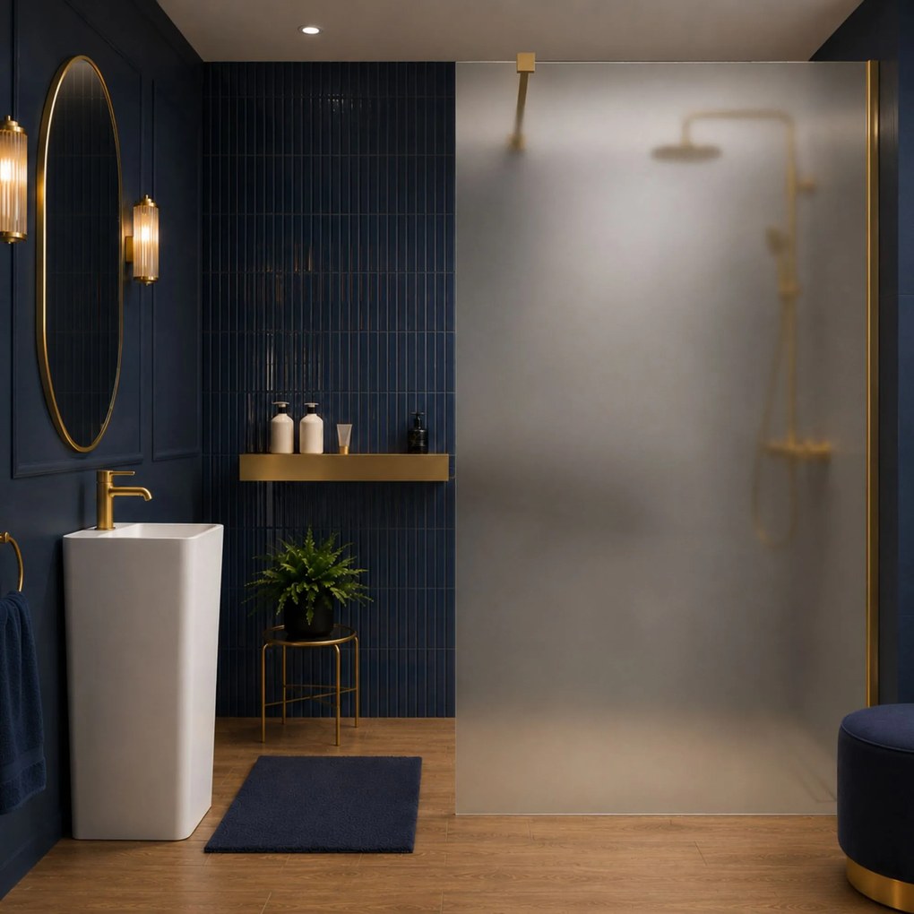 Ścianka prysznicowa Walk-in satynowa matowa prostokątna 8 mm MOLIS Satin Classic MASSI | rożne rozmiary : Kolor profili kabiny - chrom / srebrny, Szerokość ścianki - 140 cm , Typ montażu - WALK in FIX (Do ściany)