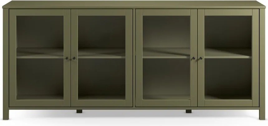 Zielona witryna z litego drewna sosnowego 186x80x40 cm Alessandra – Marckeric