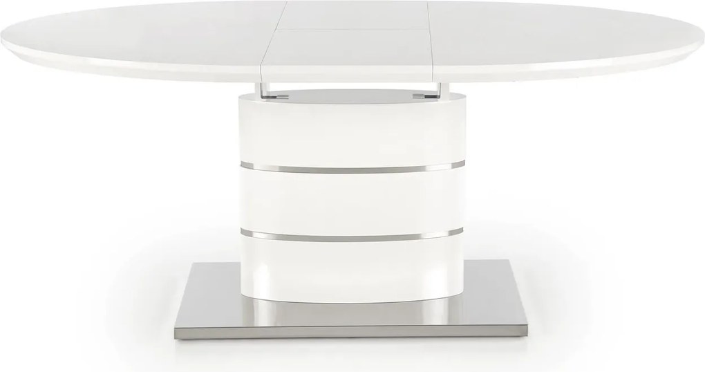 Biały lakierowany stół Aspen z owalnym blatem
