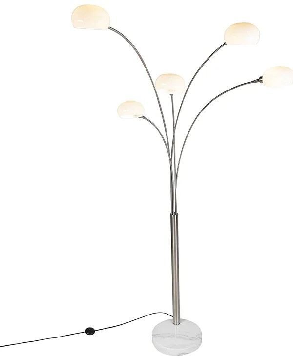 Designerska lampa podłogowa stalowa 5-światłowa - Sixties MarmoDesignerski Oswietlenie wewnetrzne