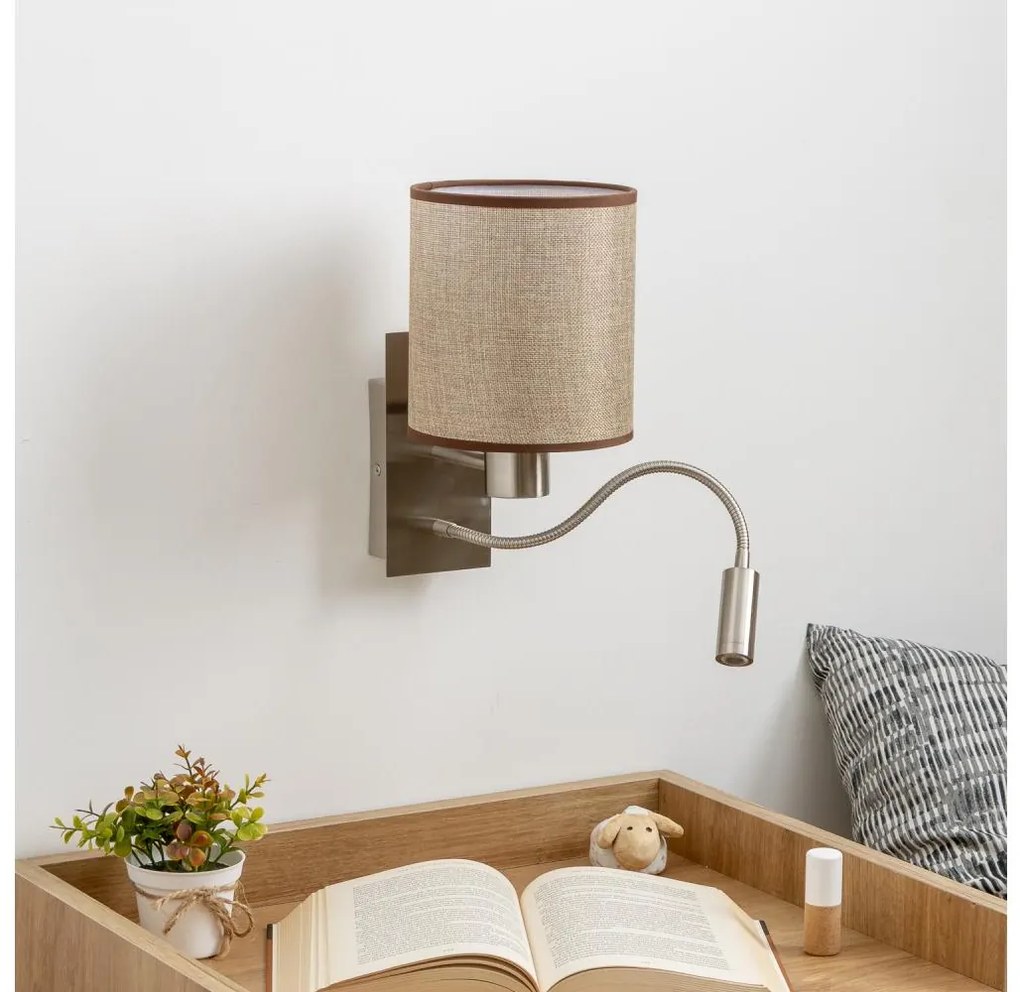 Brilagi - LED Kinkiet NUBILA 1xE27/25W/230V + LED/3W chrom/brązowy