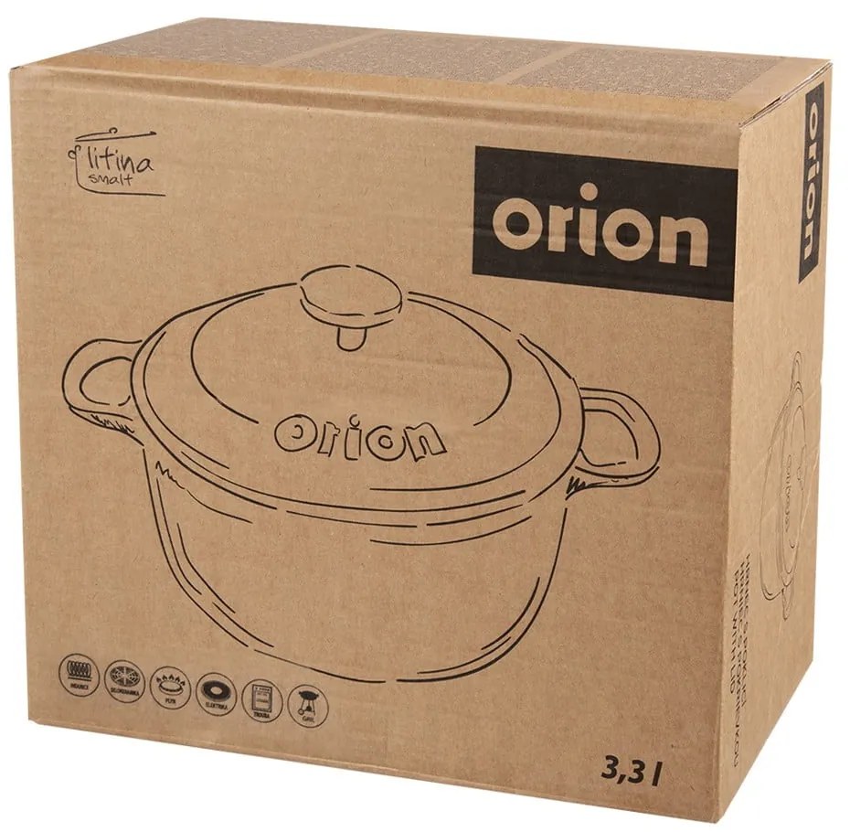 Garnek żeliwny z pokrywką odpowiedni na indukcję 3,3 l LITINA SMALT – Orion
