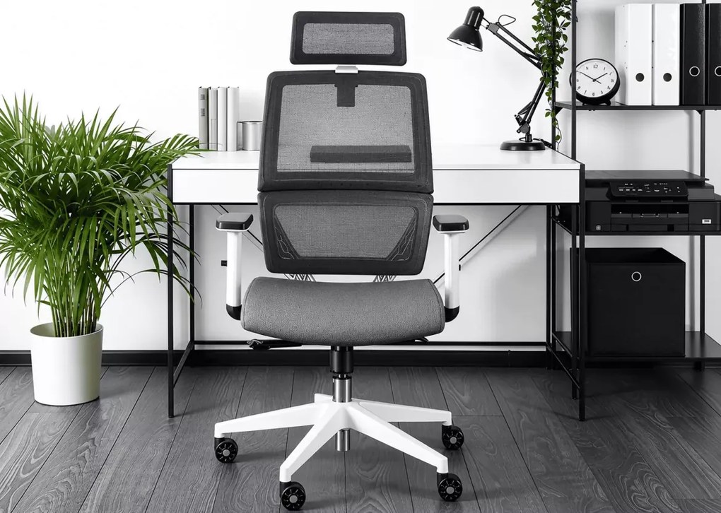 Lirunit – ergonomiczny fotel biurowy obrotowy z regulowanym zagłówkiem