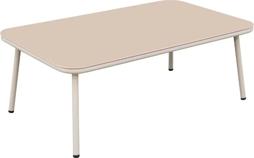 Zestaw mebli ogrodowych beżowy aluminium sofa fotele stolik sznurowanie