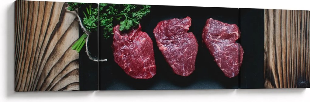 Obraz mięsa na talerzu (170x50 cm)