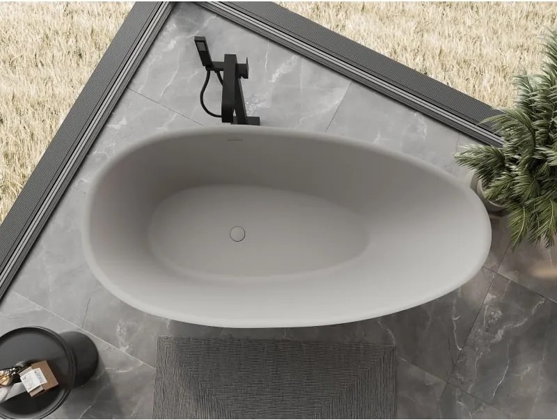 Mexen Milano wanna wolnostojąca z konglomeratu 150 x 82 cm, beton mat - 57301508561