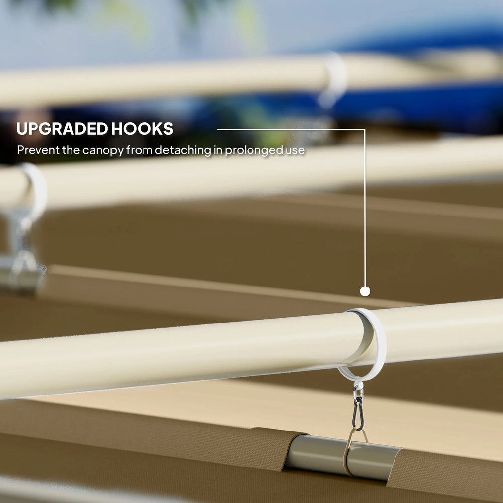 Outsunny Pergola ogrodowa 3 x 3 m z chowanym dachem, pawilon, daszek przeciwsłoneczny, UPF30+, Khaki | Aosom PL