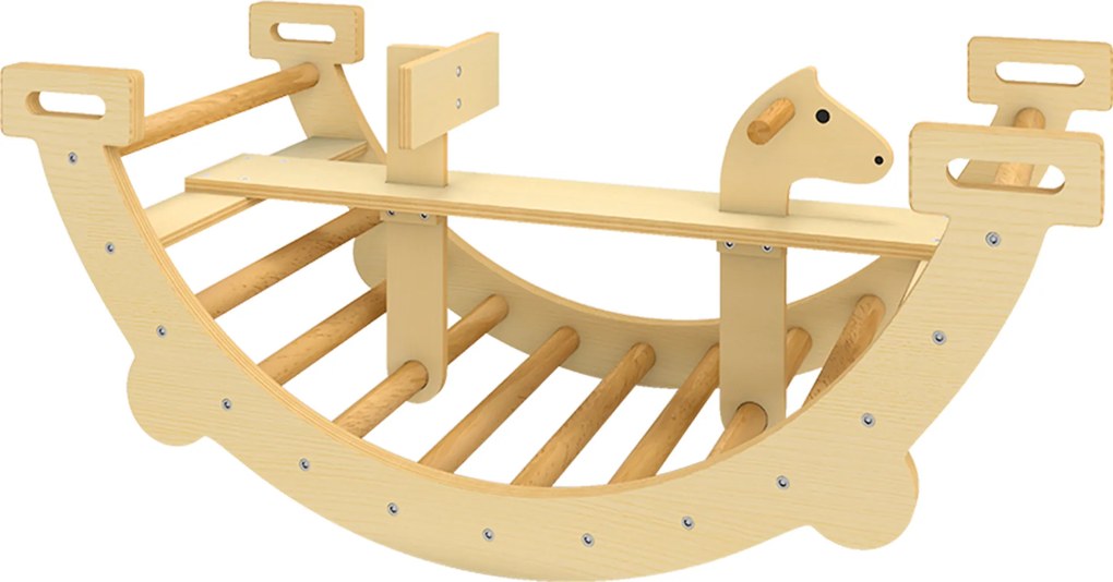 AIYAPLAY Montessori drabinka wspinaczkowa do domu, 2 w 1 łuk z drewna, dla dzieci 2-4 lata, 110x52x45 cm, drewno naturalne