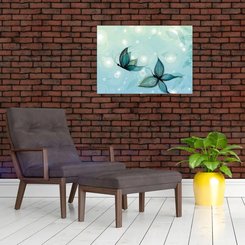 Obraz - Niebieskie motyle (70x50 cm)
