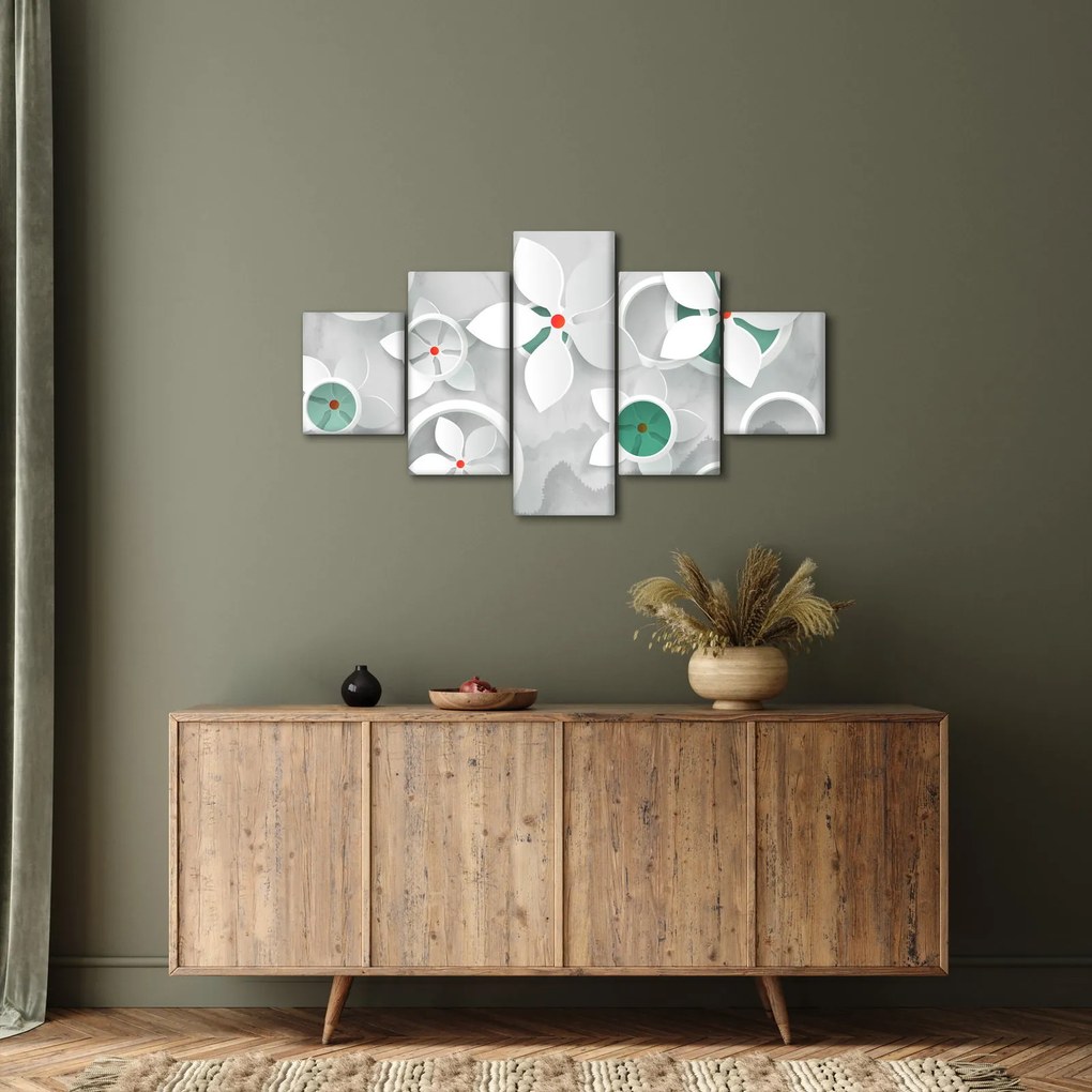 Obraz kwiatowej abstrakcji (125x70 cm)
