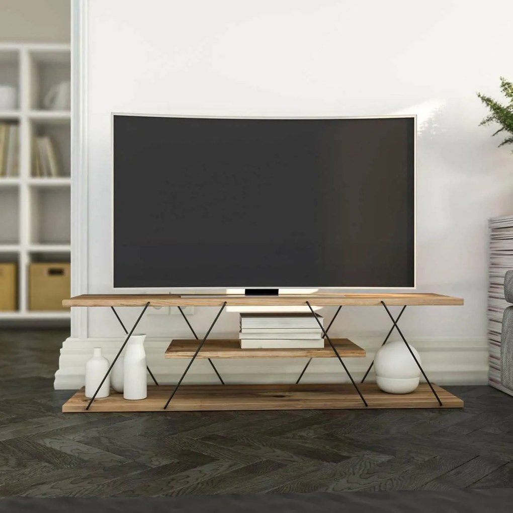 Stolik pod telewizor Canaz Black and Walnut