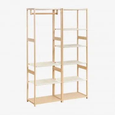 Deneb 2-częściowa Otwarta Szafa Modułowa Z Półkami Bambusowymi Miel - Sklum