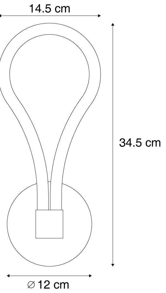 Nowoczesny Kinkiet / Lampa scienna czarny z LED z 3-stopniową regulacją - Keri Nowoczesny Oswietlenie wewnetrzne
