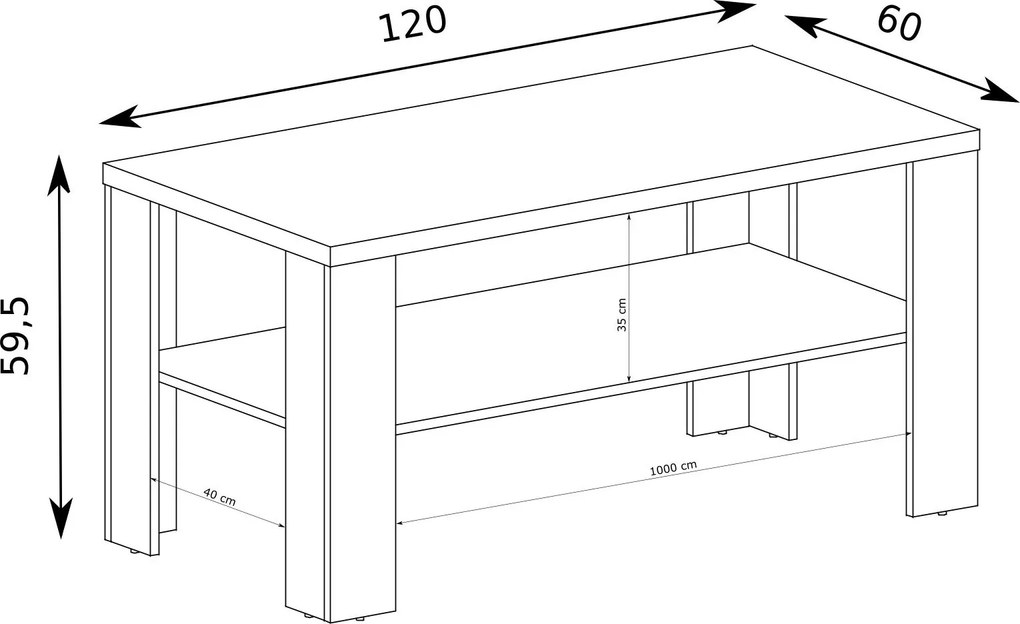 Ława UDINE 120 cm Stolik Kawowy do Salonu
