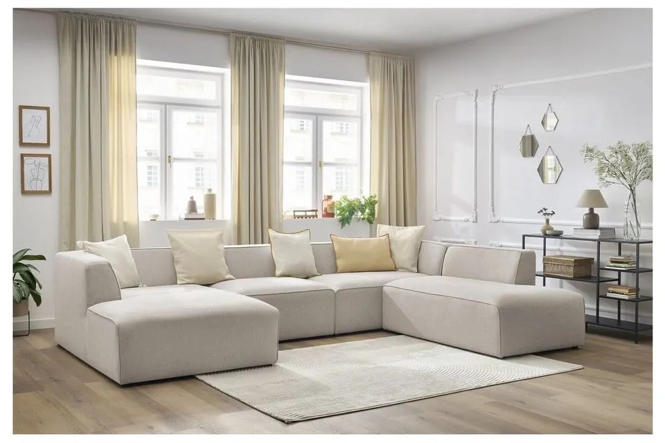 Beżowy narożnik modułowy (prawostronny/w kształcie litery U) Megeve – Bobochic Paris