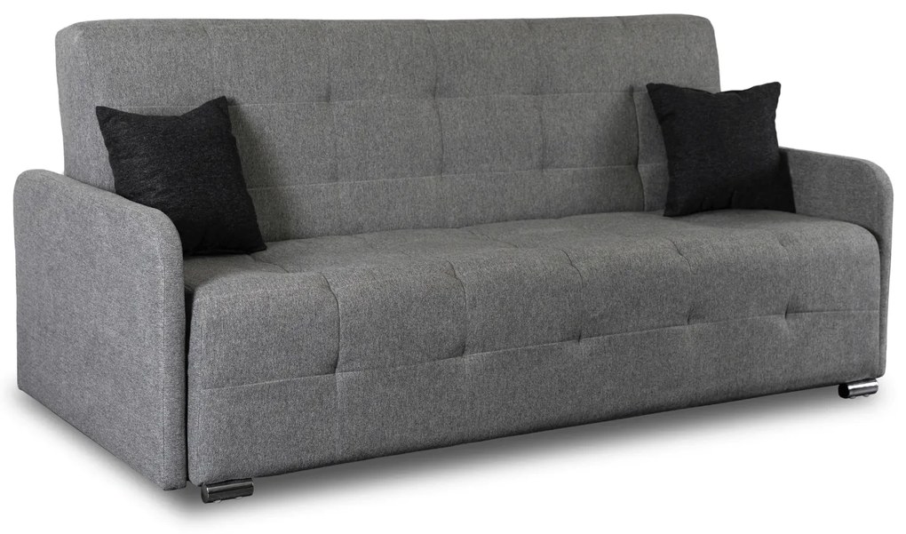 Sofa z Funkcją Spania ARIA Wersalka Rozkładana Dwuosobowa Szara Nowoczesna do Salonu