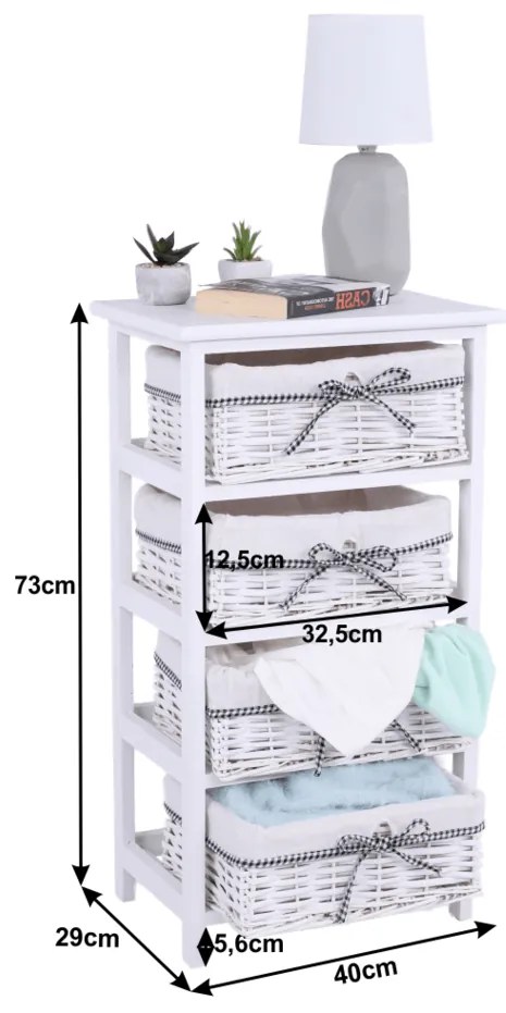 Komoda Ruby biały, 73 cm