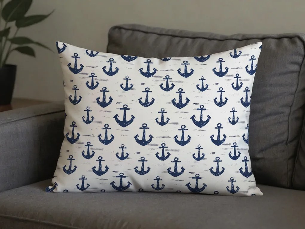 Poszewka na poduszkę z polibawełny NAVYSTA POLY 70x90 cm, niebiesko-biała