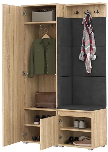 Garderoba do przedpokoju dąb sonoma + szary M4-R88