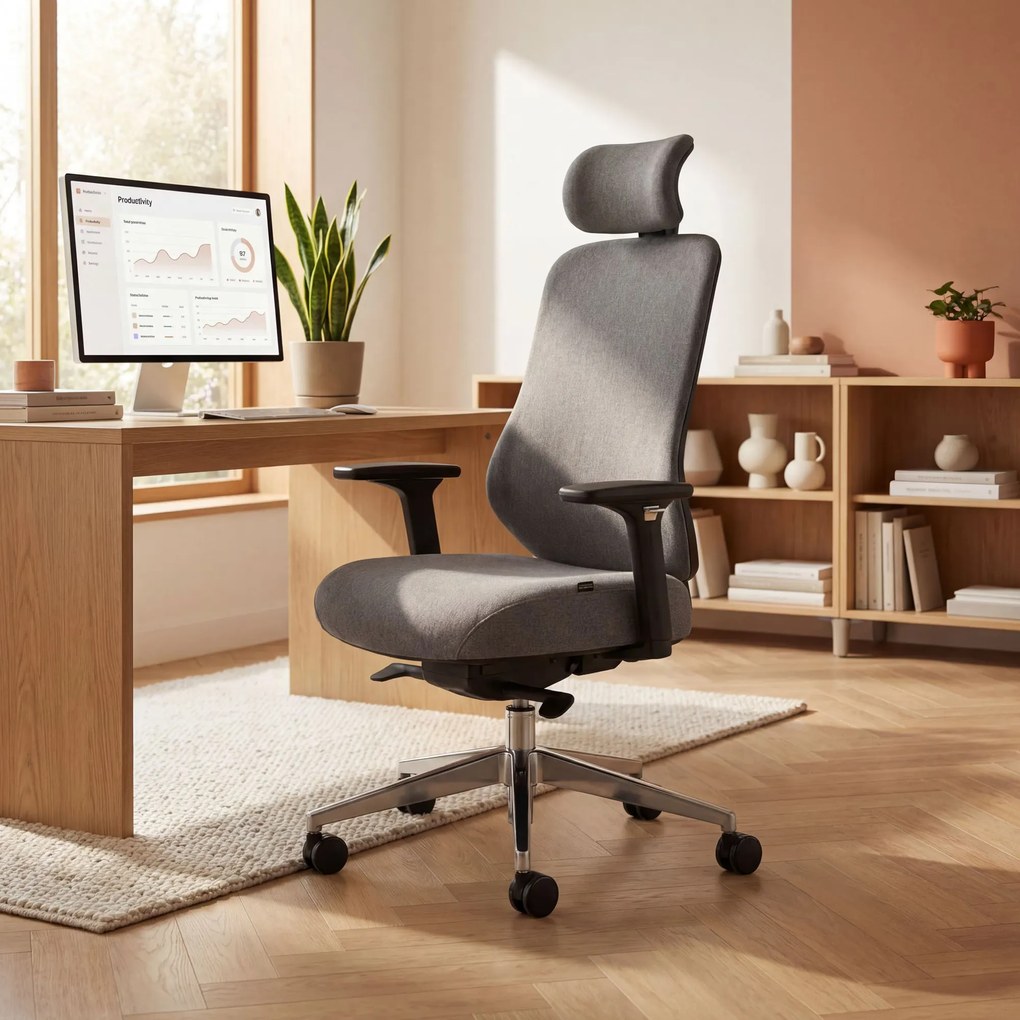 Ergonomiczny fotel biurowy ciemnoszary AXIS