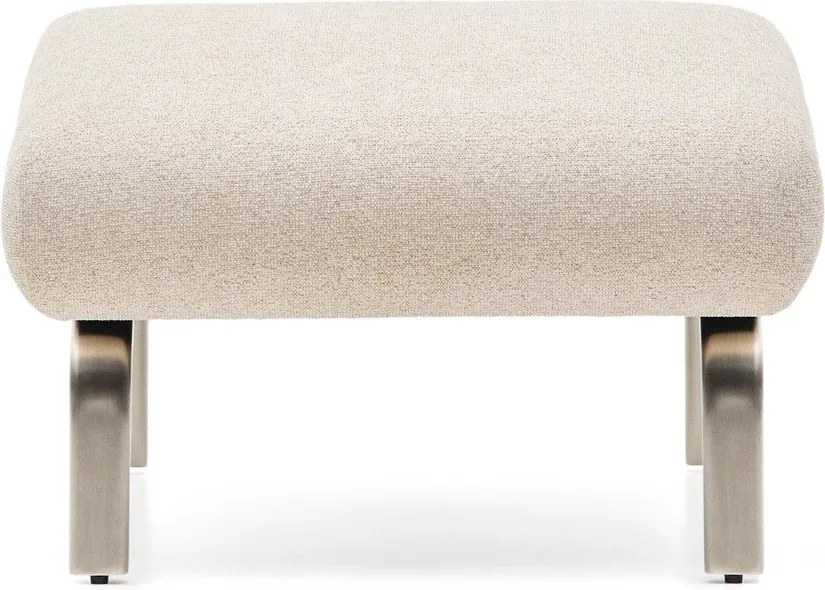 Beżowy podnóżek z tkaniny szenilowej Amsen – Kave Home
