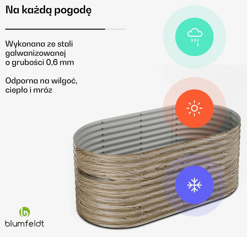 Blumfeldt Rondabox 200x100x80 cm Skrzynia na warzywa Efekt drewna