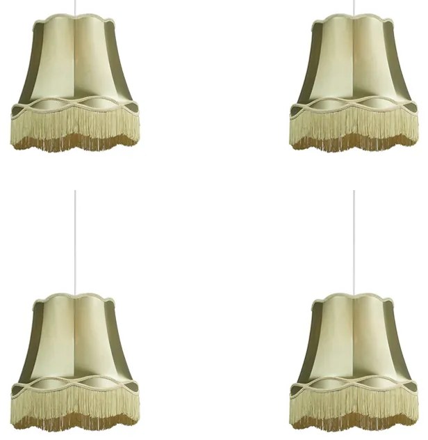 Zestaw 4 lamp wiszących w stylu Retro zielonych 45 cm - Granny Retro Oswietlenie wewnetrzne