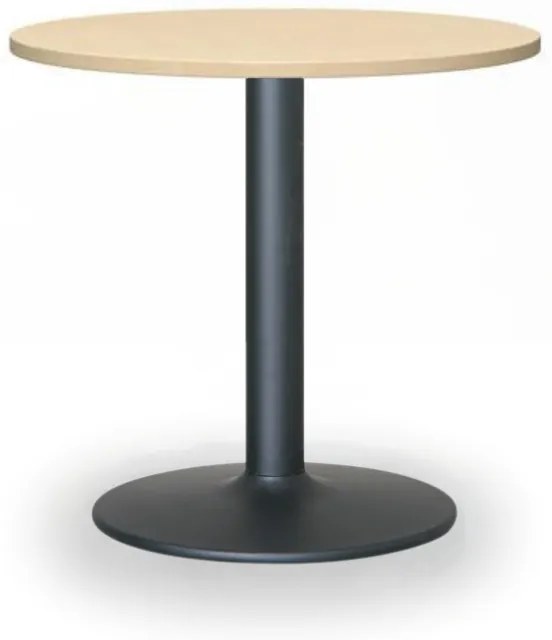 Stolik konferencyjny ZEUS II, średnica 60 cm, czarna podstawa, brzoza