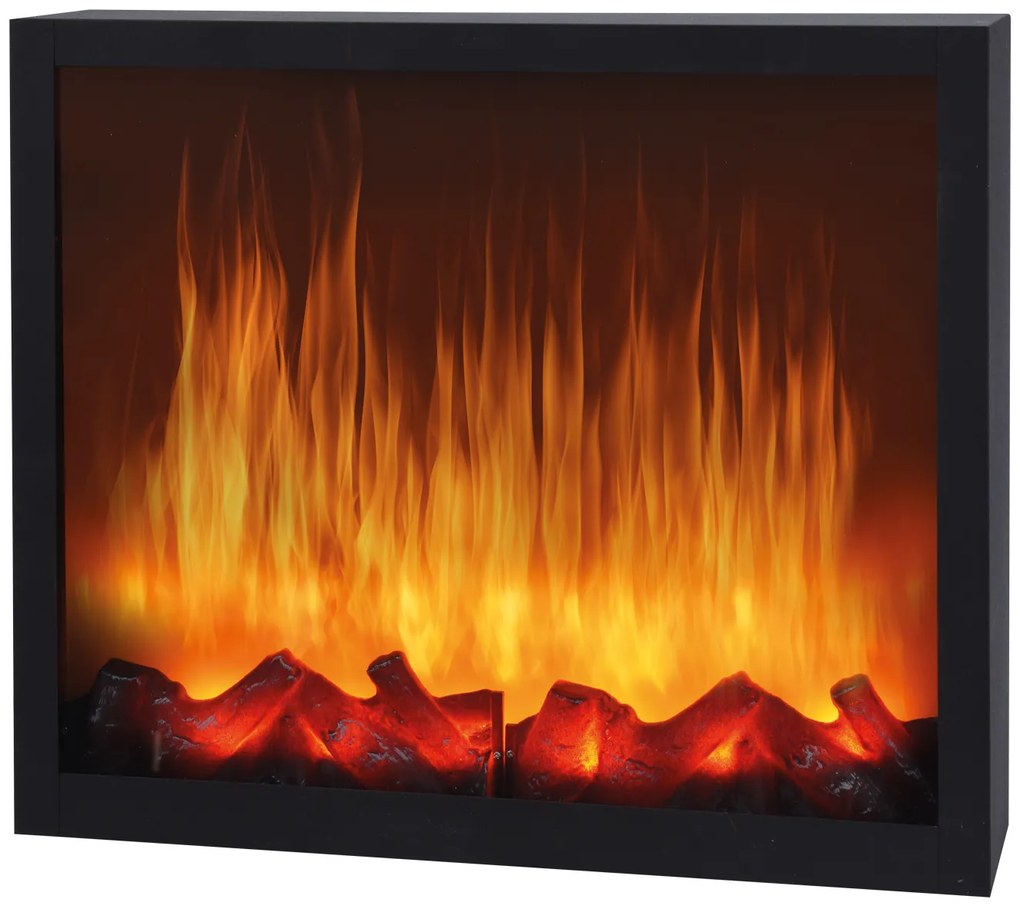 Kominek elektryczny LED, dekoracja świąteczna zasilana sieciowo, 41 x 25 cm