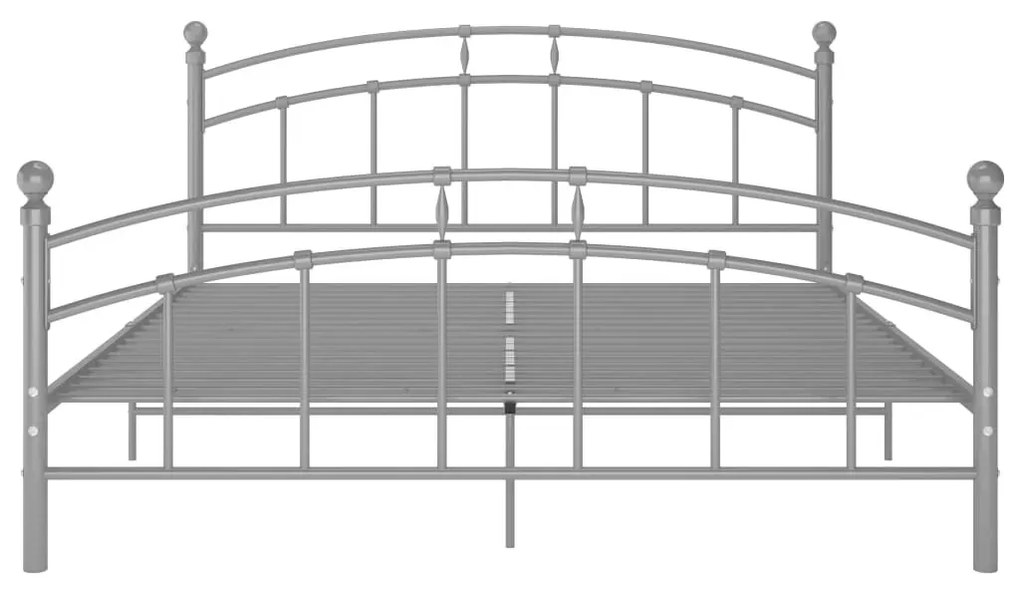 Szare metalowe łóżko dwuosobowe 140x200 cm - Enelox