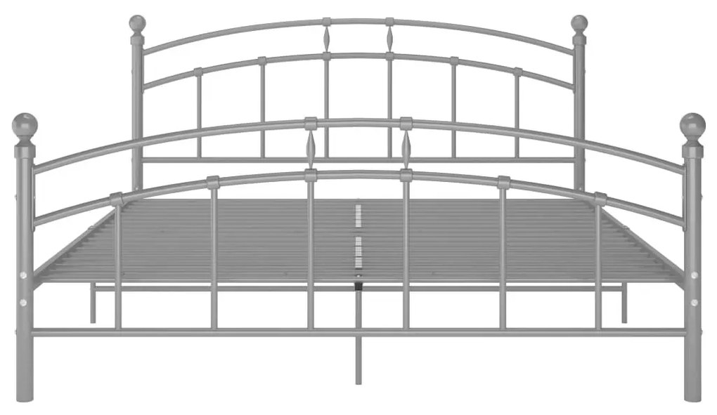 Szare metalowe łóżko dwuosobowe 140x200 cm F3-M75