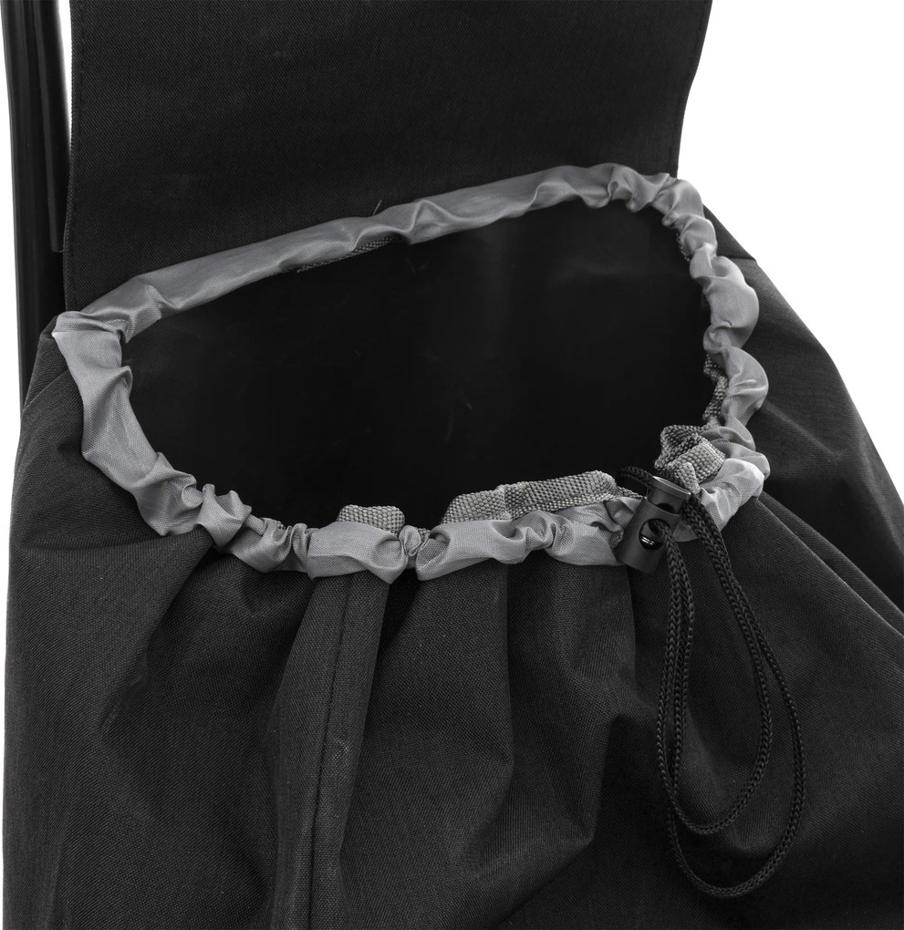 Wózek zakupowy na kółkach z pojemną komorą i kieszonkami