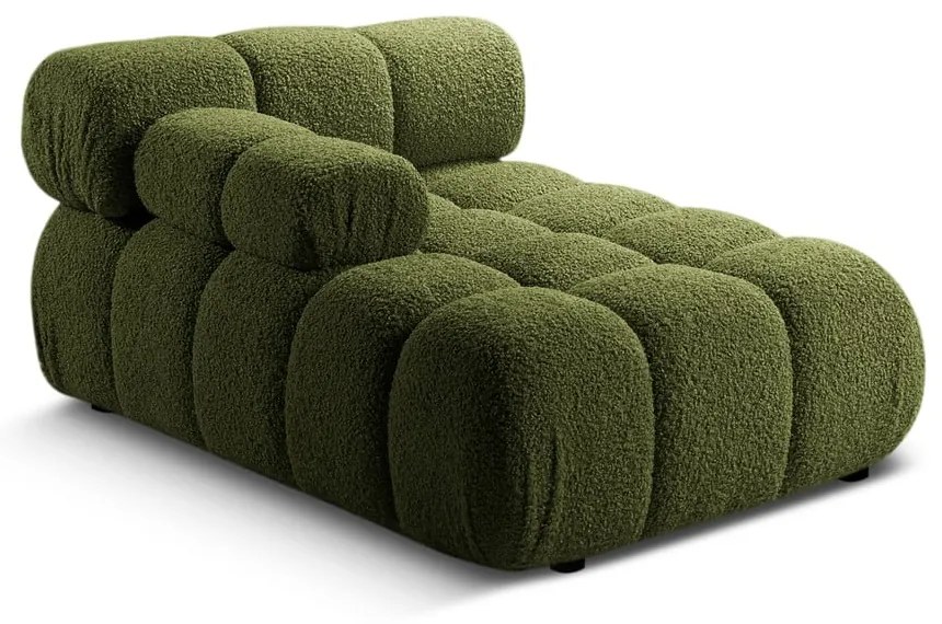 Zielony moduł sofy z materiału bouclé (lewostronny) Bellis – Micadoni Home