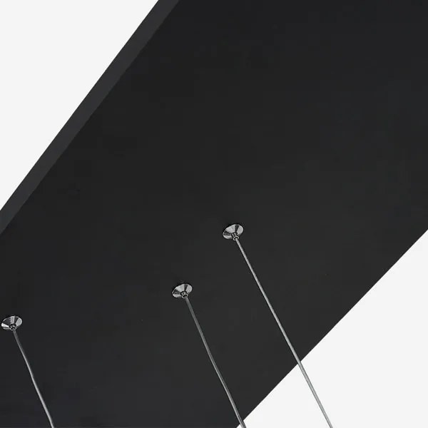 Szeroka lampa wisząca do salonu Ledowe Okręgi No.8 w stylu designerskim czarna