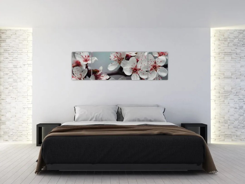 Obraz kwiatu - czerwony (170x50 cm)